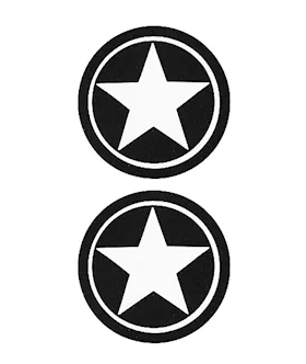Nipple Sticker Round Open Stars Black