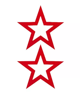 Nipple Sticker Open Stars Red