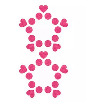 Nipple Sticker Open Circle And Hearts Pink