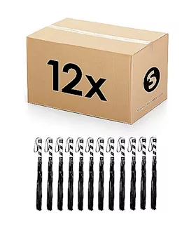 Whip Pvc Black With White Stripe 12pcs In One Box