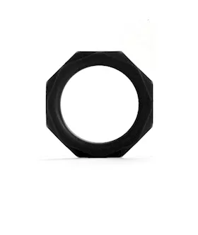 Octagon Ring Large Black