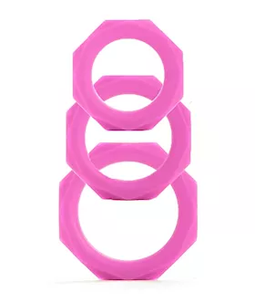 Octagon Rings 3 Sizes Pink
