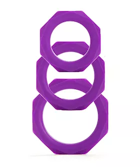 Octagon Rings 3 Sizes Purple
