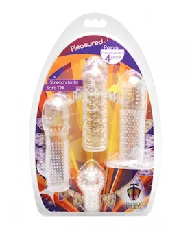 Pleasured Penis Enhancement Sleeve 4 Pack