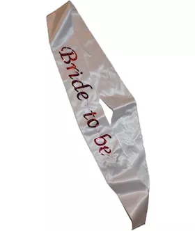 Flashing White Bride To Be Sash