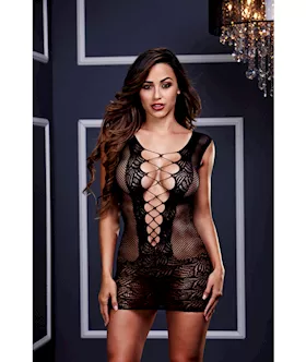 Ultra Corset Lace Up Cut Out Mini Dress O/s