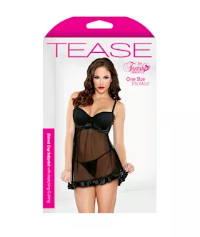 Shirred Cup Babydoll With Matching G-string