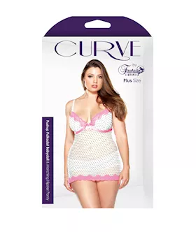Pushup Polkadot Babydoll & Matching Hipster Panty
