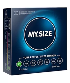 My Size Natural Latex Condom 47 Width 3 Pcs