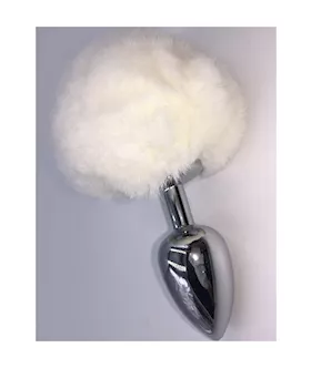 Chrome Butt Plug With Rabbit Tail