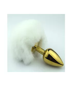 Gold Butt Plug With Rabbit Tail
