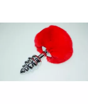 Fluffy Bunny Rippled Butt Plug