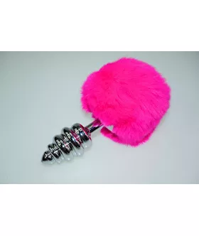 Fluffy Bunny Rippled Butt Plug