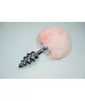 Fluffy Bunny Rippled Butt Plug