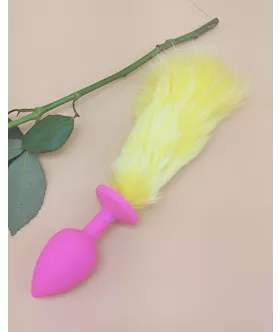Silicone Butt Plug With Feather Tail