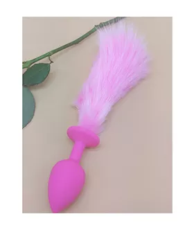 Silicone Butt Plug With Feather Tail