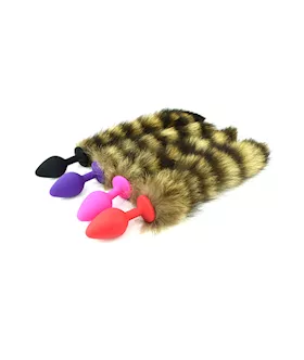 Silicone Butt Plug With Striped Tail