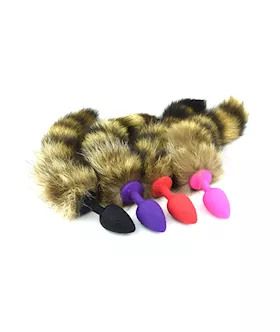 Silicone Butt Plug With Striped Tail