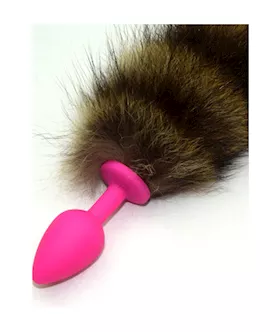 Silicone Butt Plug With Striped Tail