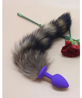Silicone Butt Plug With Striped Tail