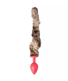 Silicone Butt Plug With Small Striped Tail