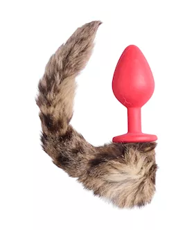 Silicone Butt Plug With Small Striped Tail