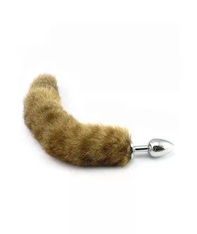 Chrome Butt Plug With Striped Tail