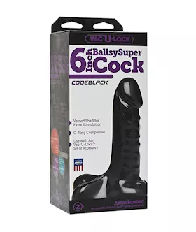 Vac-u-lock Codeblack 6 Inch Ballsy Super Dildo