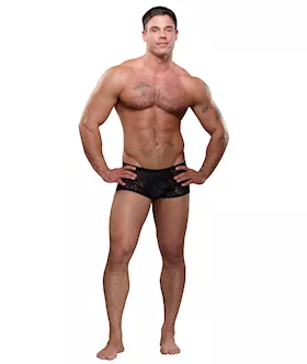 Mini Short Stretch Lace Black