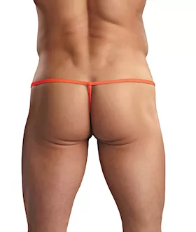 Euro Male Spandex Pouch G-string Orange