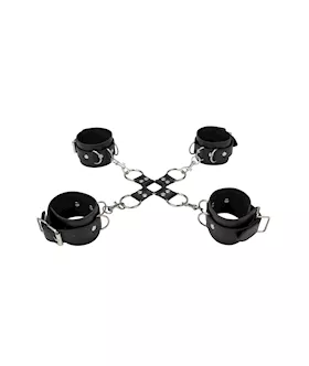 Ouch! Leather Hand And Leg Cuffs