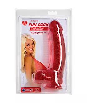 Tlc Carmens Fun Cock 8 Inch Jel-lee Red Glitter