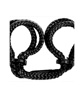 Japanese Silk Love Rope Ankle Cuffs Black