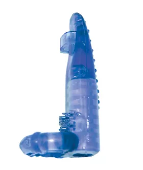 Dominator Penis Sleeve With Power Bullet Blue