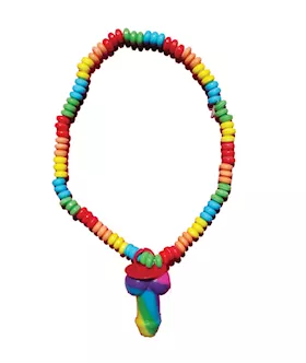 Rainbow Cock Stretchy Candy Necklace
