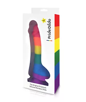 Pride Dildo Silicone Rainbow Dildo With Balls