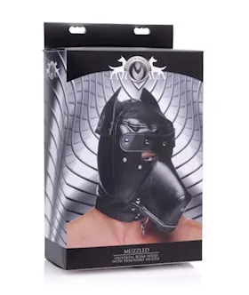 Muzzled Universal Bdsm Hood With Removeable Muzzle