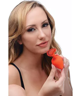 Red Hearts 3 Piece Silicone Anal Plugs Set With Gem Accents