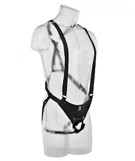 King Cock 10 Inches Hollow Strap On Suspender System
