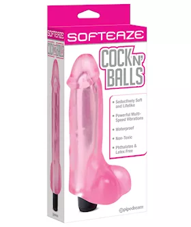 Softeaze Cock N Balls Vibe Pink