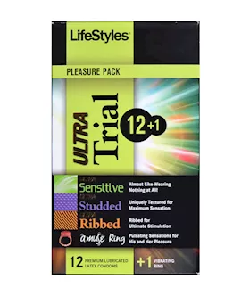 Lifestyles Ultra Trial 12pk + 1 Vibrating Ring
