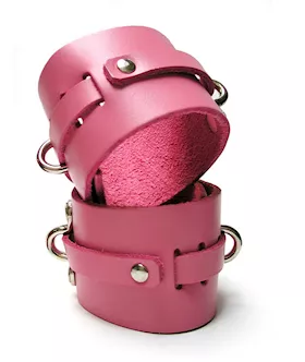 Bound Leather Wrist Cuffs