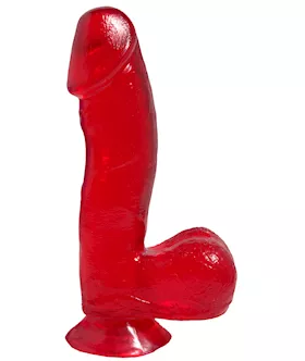 Basix 6.5 Inch Dong W Suction Red