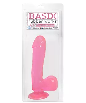 Basix 7.5 Inch Dong W Suction Pink