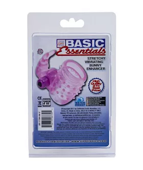 Basic Essentials Stretchy Vibrating Bunny Enhancer
