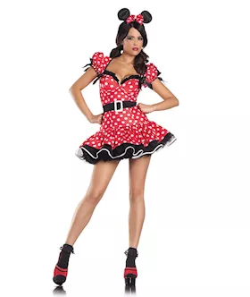 3 Piece  Flirty Mouse Costume - 1x/2x