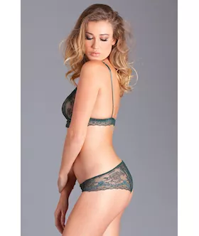 Two-piece Lace Bralette And Panty Set - S/m