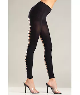 Shredded Back Footless Tights
