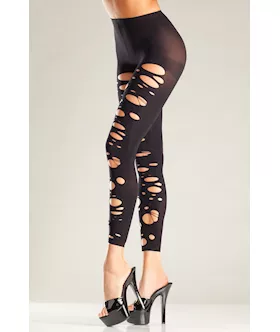 Ripped Footless Pantyhose