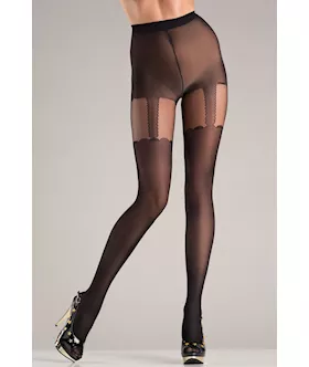 Faux Suspender Pantyhose
